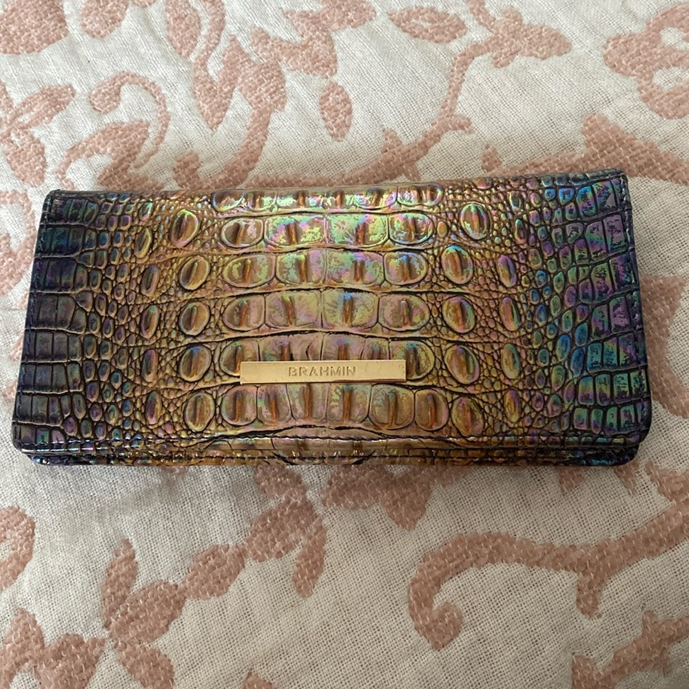 Brahmin Ady Wallet in Bluestone Ombre Mini Melbourne. Genuine leather, like new.